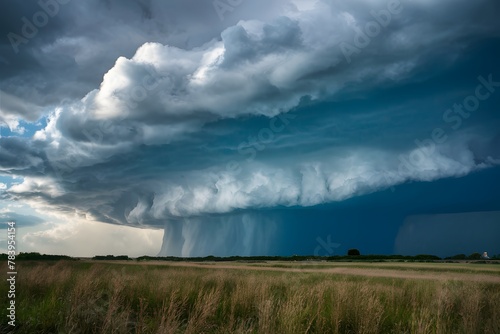 Dark storm cloud formation, dramatic weather phenomenon