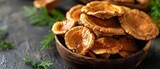 Bowl of Reishi Mushrooms: Immune-Boosting Elixir. Concept Reishi Mushrooms, Immune-Boosting, Health Benefits, Superfood Elixir