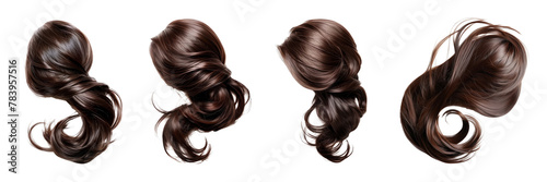 Set of hair isolated on a transparent background. PNG.