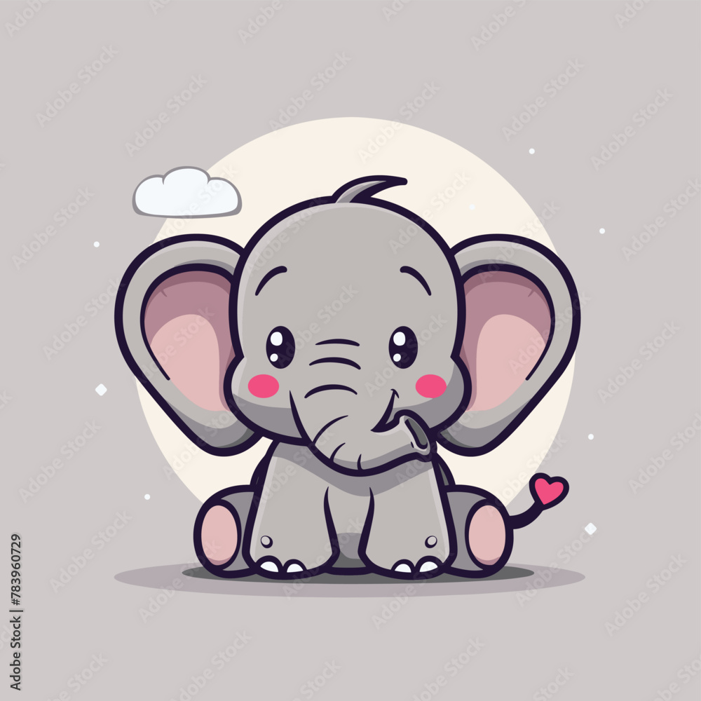 Cute cartoon elephant illustration Cute cartoon elephant illustration