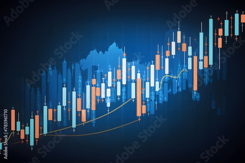 Photo Forex trading graph and candlestick chart illustrate market trends