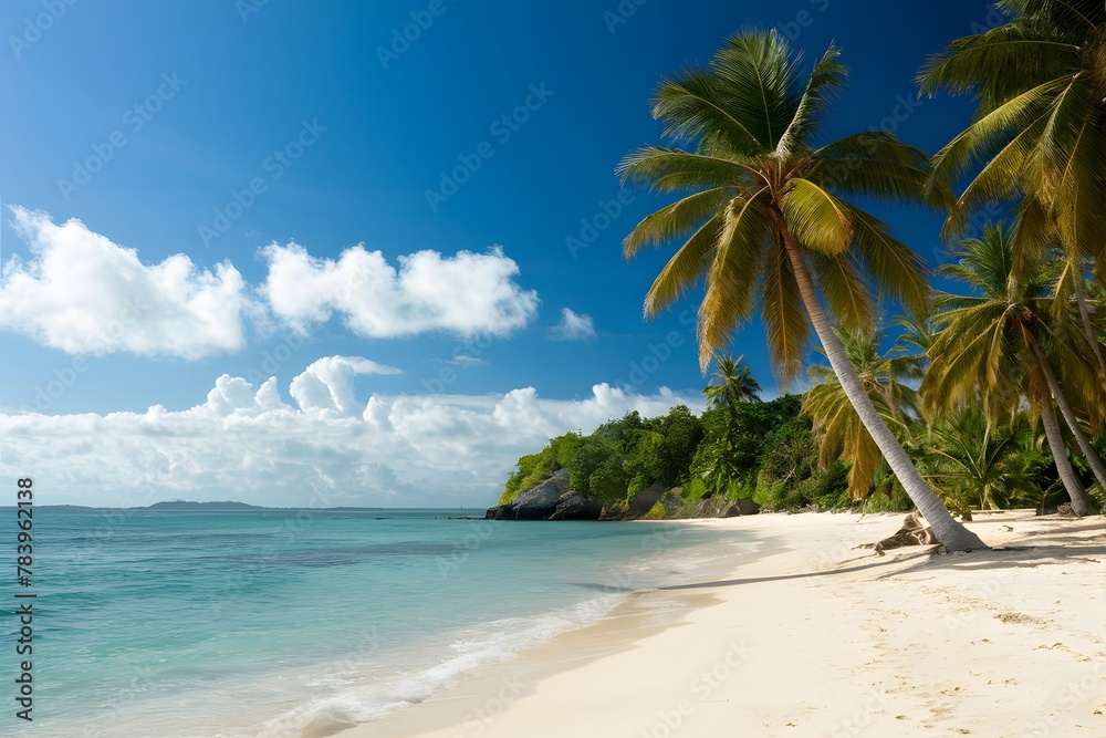 PhotoStock Panoramic beach landscape inspires relaxation and tropical vibes
