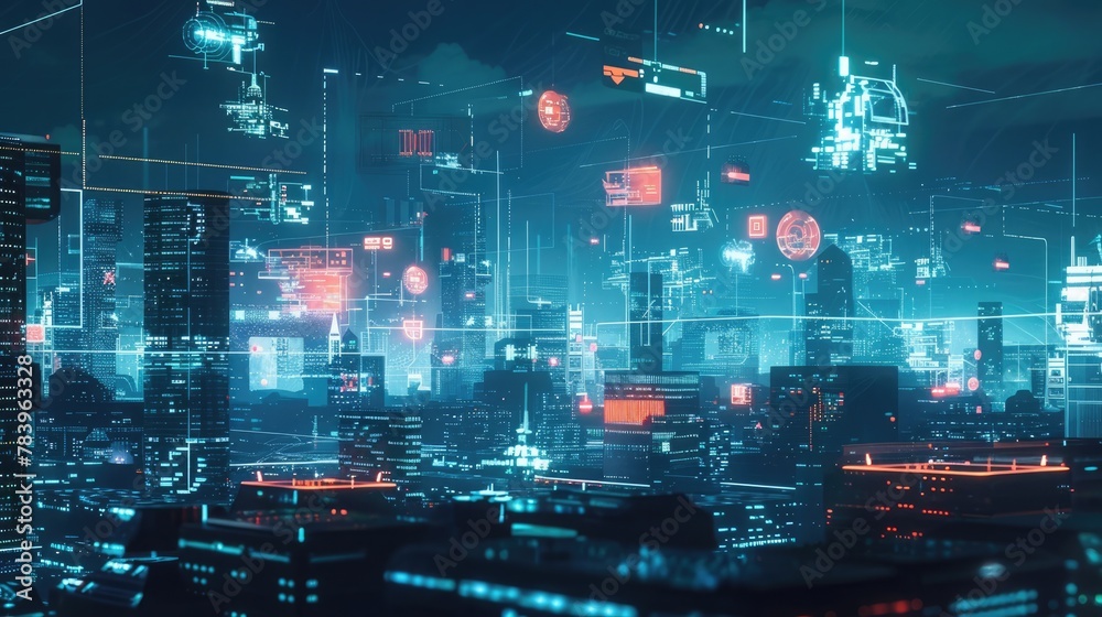 AI Ethics and Governance. Planet-scale AI ethics and governance visualized with Earth hologram