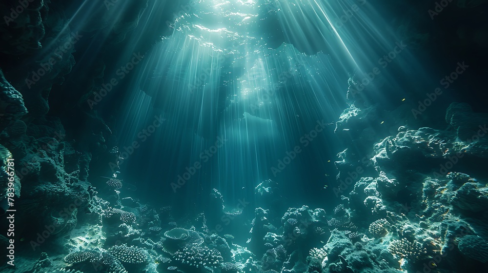 Float through the silent depths of an underwater cavern, where shafts of sunlight pierce the gloom to illuminate coral-encrusted walls and exotic fish dart through the crystal-clear waters.
