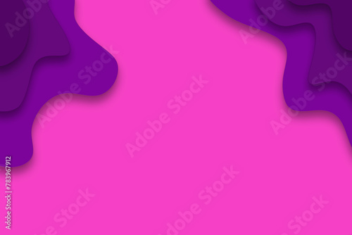 empty bright pink background with violet paper cut and free space for text