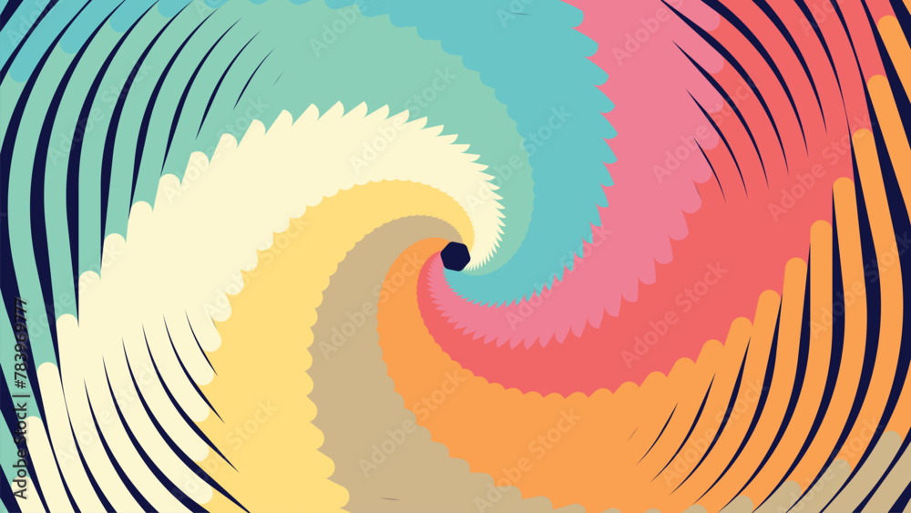 Abstract spiral spinning round vortex style data cycle urgency creative background. - obrazy, fototapety, plakaty 