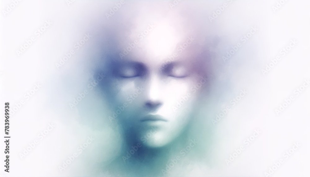 Ethereal and blurred portrait of a face with a soft focus, creating a mysterious and introspective atmosphere with a hint of pastel colors Ethereal and blurred portrait of a face with a soft focus, creating a mysterious and introspective atmosphere with a hint of pastel colors
