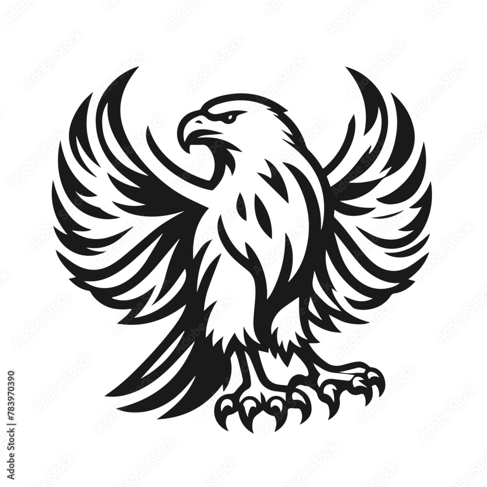 A large wild bird eagle flies with outstretched wings. Vector drawing linear sketch isolated on white background.
A large wild bird eagle flies with outstretched wings. Vector drawing linear sketch isolated on white background.