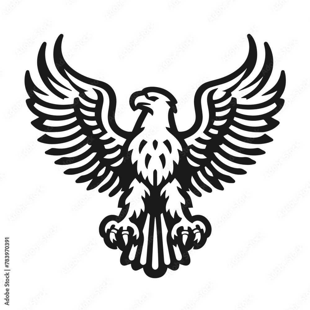 A large wild bird eagle flies with outstretched wings. Vector drawing linear sketch isolated on white background.
A large wild bird eagle flies with outstretched wings. Vector drawing linear sketch isolated on white background.