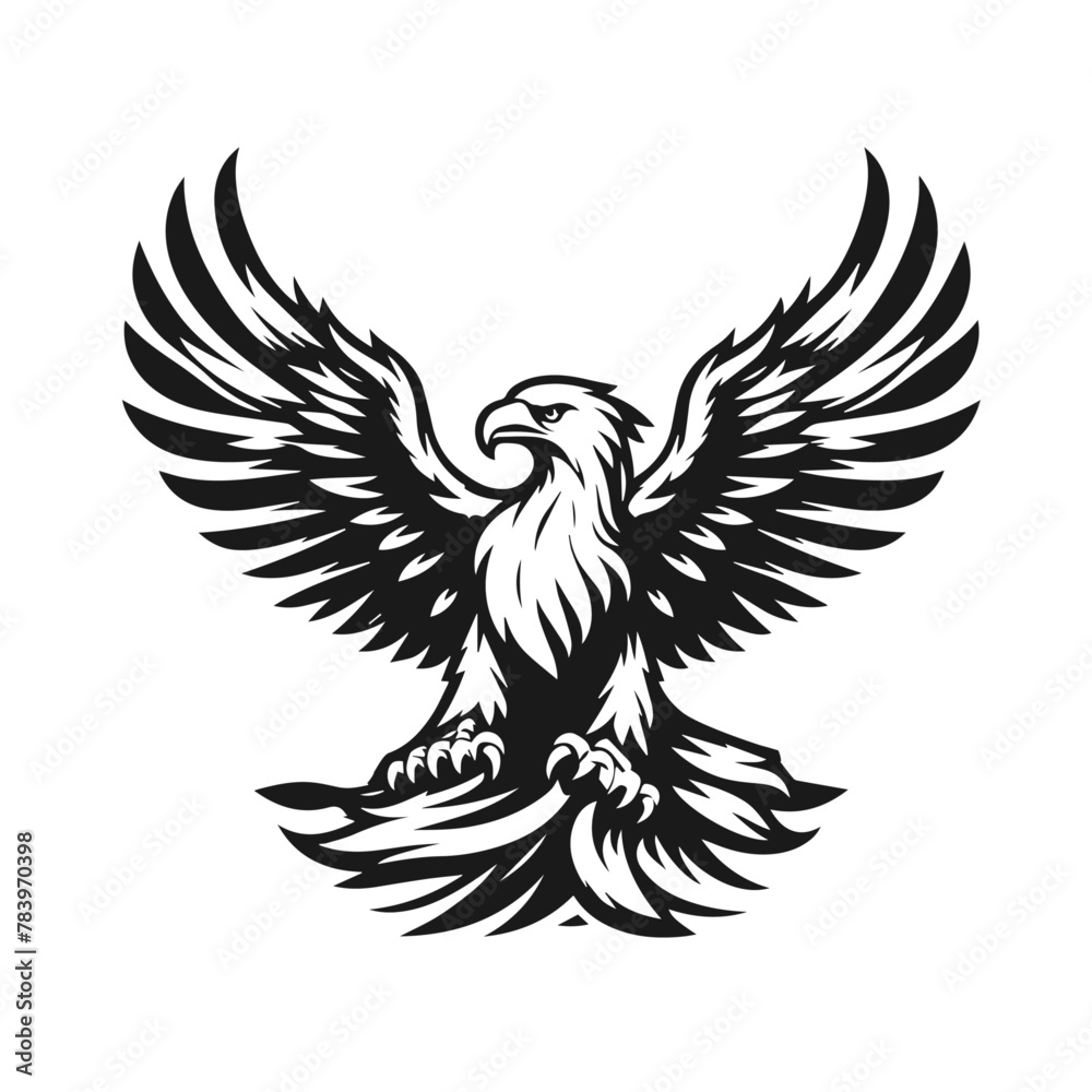 A large wild bird eagle flies with outstretched wings. Vector drawing linear sketch isolated on white background.
A large wild bird eagle flies with outstretched wings. Vector drawing linear sketch isolated on white background.