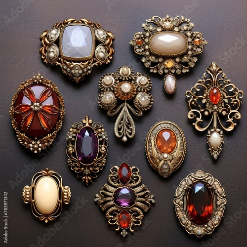 Vintage Brooches for a Retro Vibe high quality details, © Rainbow Stock