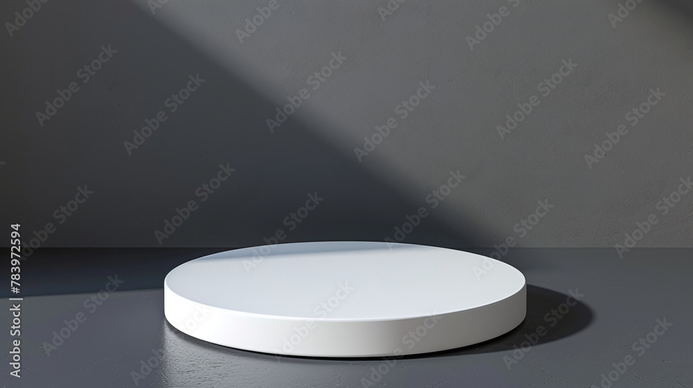 White cylinder pedestal podium with shadow background. Abstract minimal scene for products stage showcase, Promotion display White cylinder pedestal podium with shadow background. Abstract minimal scene for products stage showcase, Promotion display