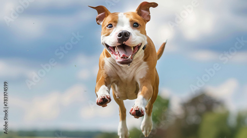 Funny amstaff dog © Pic