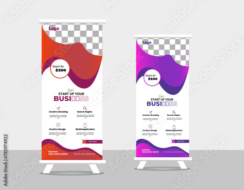 Creative business roll-up banner design.