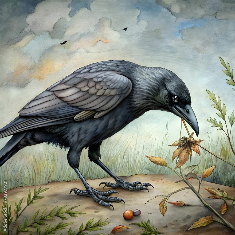 Fototapeta premium crow pick