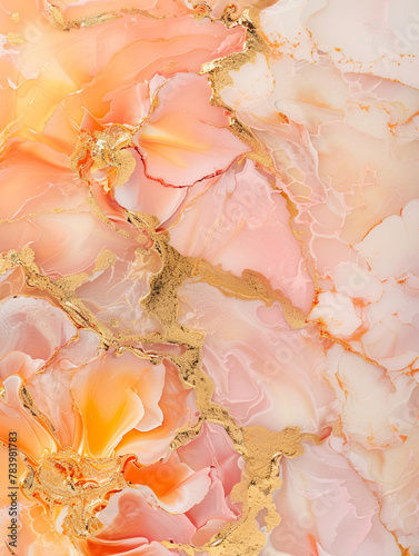 Acrylic painting  fluid art  epoxy resin  alcohol ink - all these components combine to create a picture in shades of pink.