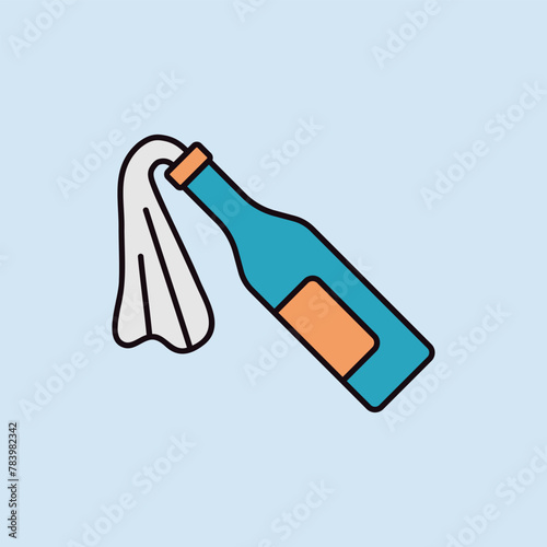 Molotov cocktail flat vector icon
