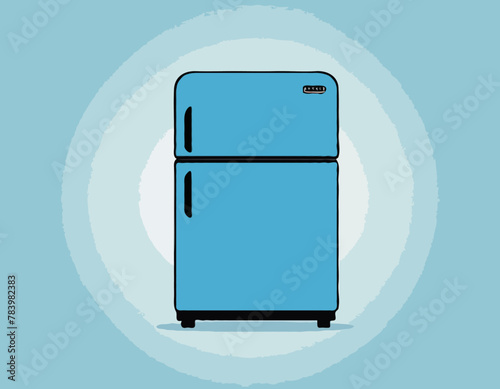 Blue cartoon refrigerator

