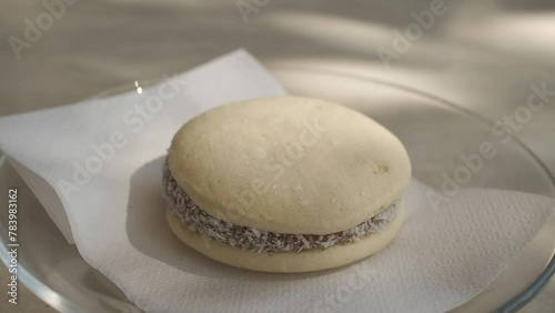 Alfajores, delicious traditional Argentine sandwich cookies filled.