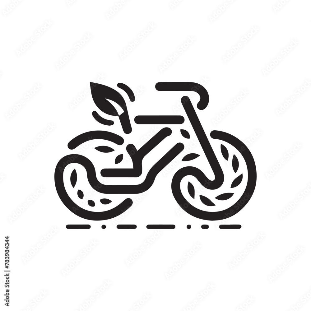 minimalist bicycle logo on a white background minimalist bicycle logo on a white background