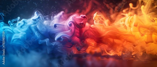 Vibrant Smoke Waves Dancing in a Surreal Symphony. Concept Smoke Photography, Abstract Art, Colorful Smoke, Creative Visuals