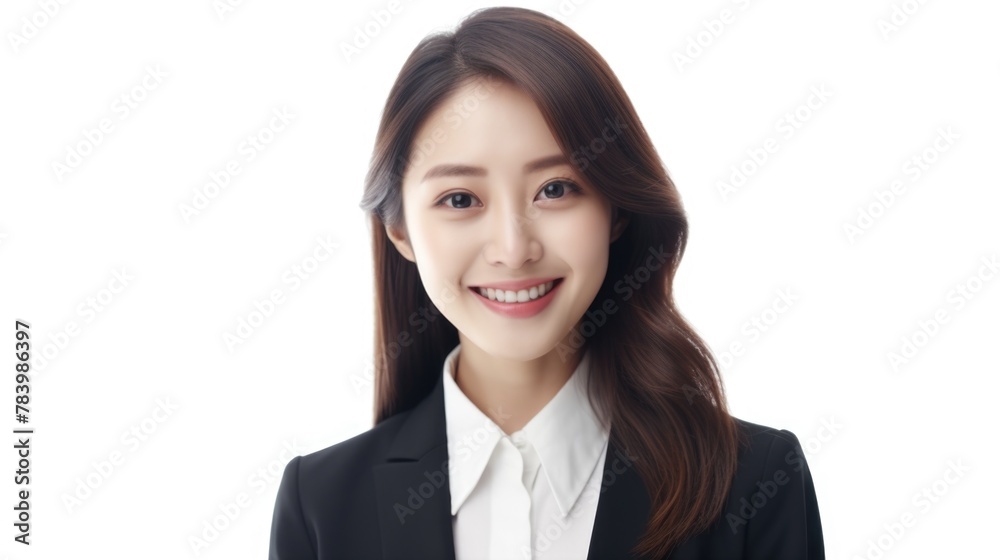 A professional woman in a business suit smiling for the camera A professional woman in a business suit smiling for the camera