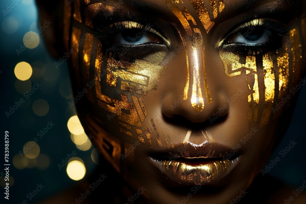 Rorschach editorial photography of a woman face, - obrazy, fototapety, plakaty 