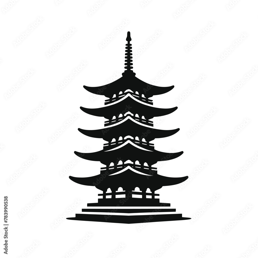 Pagoda Structure Silhouette Pagoda Structure Silhouette