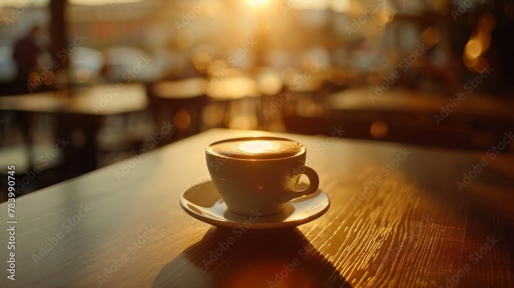 Cozy Coffee Cup Basking in Warm Morning Light