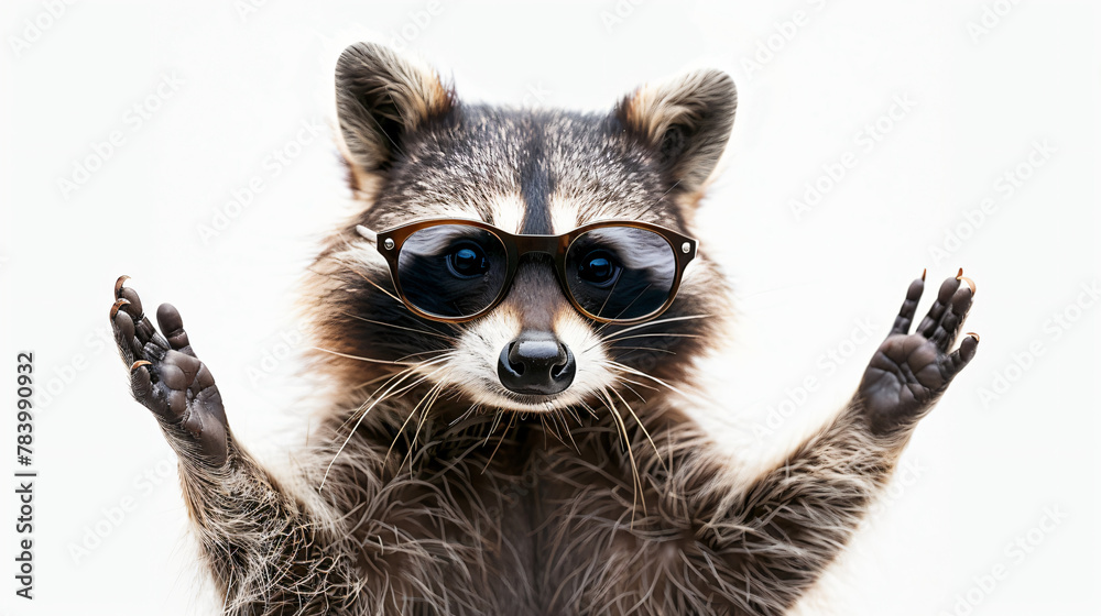 Portrait of a funny raccoons