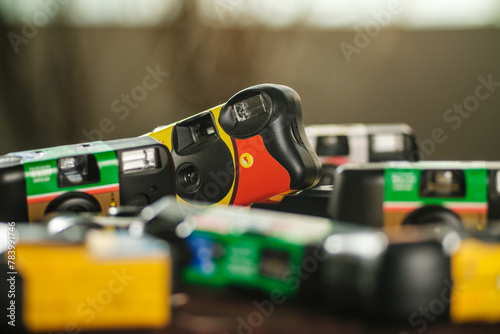 pile of disposable film camera