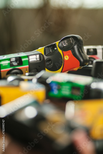 pile of disposable film camera