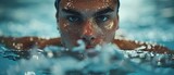 Swimmer's Gaze: Grace in Water. Concept Swimming Technique, Underwater Photography, Aquatic Elegance