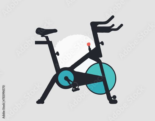 Exercise Bike Icon on Transparent Background 