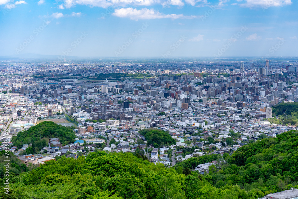 大倉山展望台から眺めた札幌の街並み（北海道札幌市）