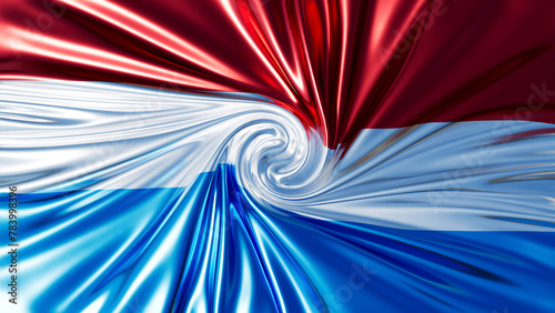 Elegant Twirl of the Luxembourg Flag: A Rich Display of Red, White, and Light Blue