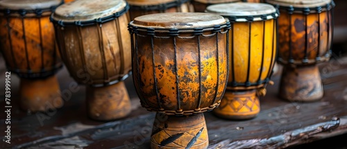 Echoes of Rhythms: Minimalist Tribal Drums. Concept Tribal Drumming, Minimalist Beats, Musical Echoes photo
