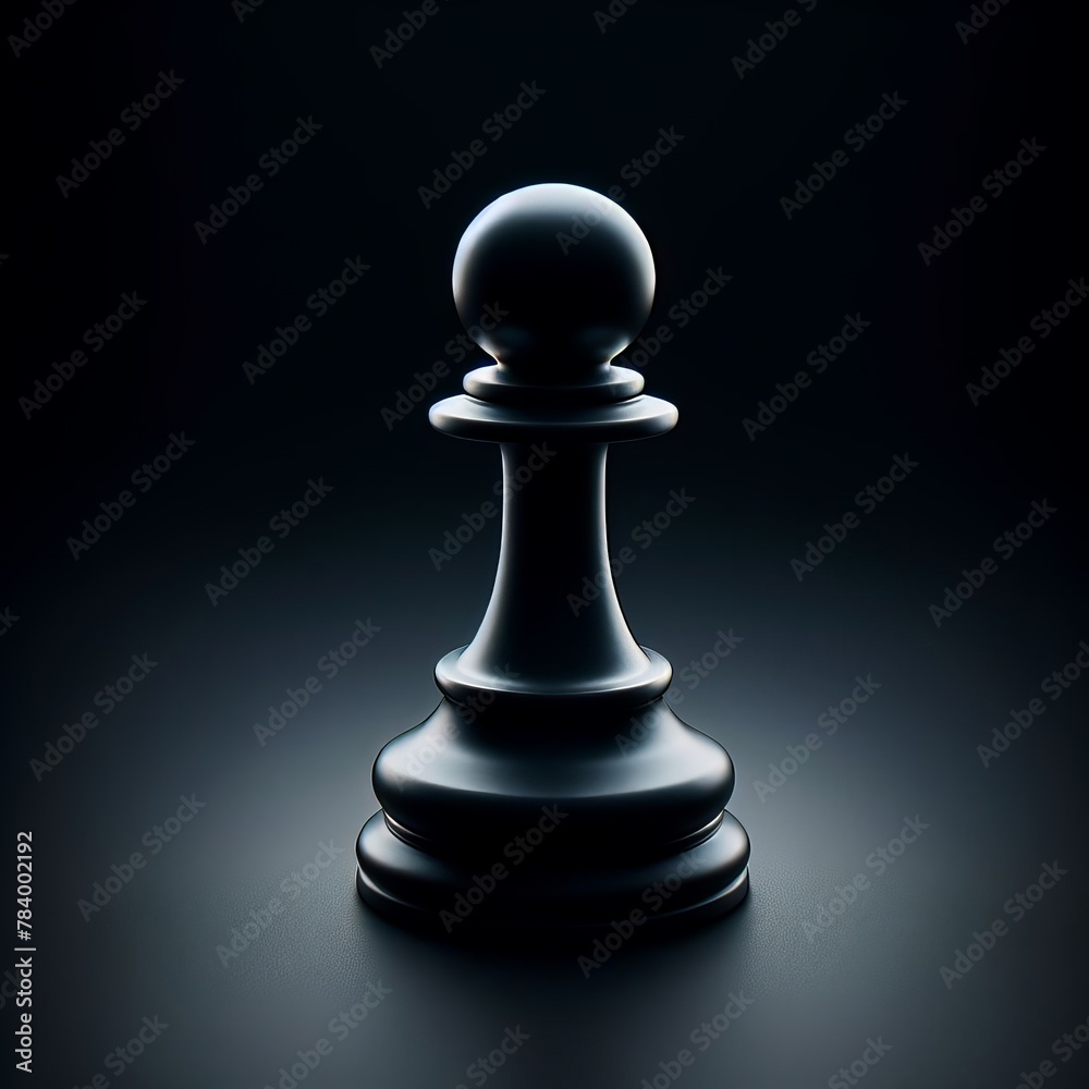 A pawn chess piece standing alone on a dark background. Employee, success, influencer, trainee, competition, starter and business strategy positive concept banner. A pawn chess piece standing alone on a dark background. Employee, success, influencer, trainee, competition, starter and business strategy positive concept banner.
