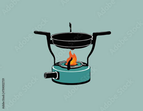 Camping gas stove. Single burner portable cooking stove