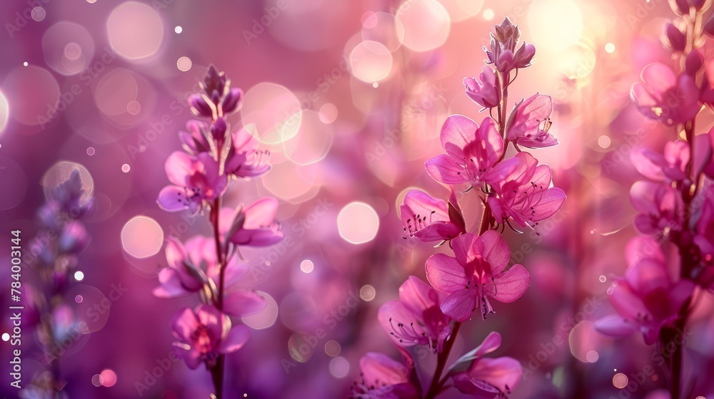   A tight shot of a flower bouquet with out-of-focus background illumination  in the photograph