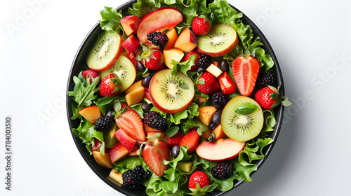Colorful Fruit Salad with Lettuce