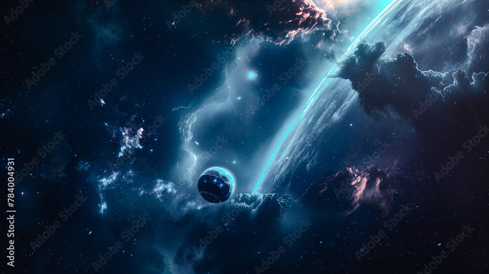 A cosmic galaxy spinning in the depths of the universe. universe, galaxy A cosmic galaxy spinning in the depths of the universe. universe, galaxy
