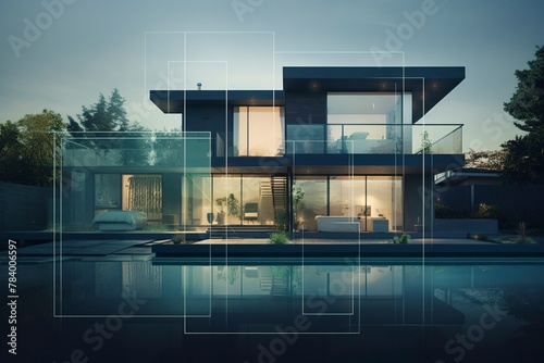 The foge design agency is showing a house in the morning, photo