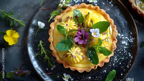 Nature-Inspired Cuisine: Lemon Curd Tartlette with Meringue photo