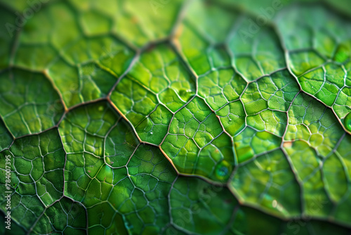 Close up view of a green leaf texture natural wallpaper background photo