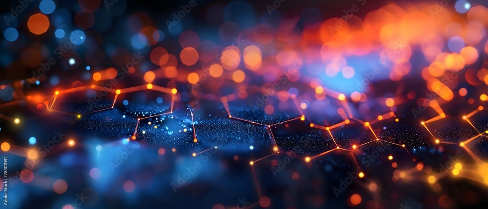 Fototapeta premium Digitaler hexagon abstrakter, Technologie Hintergrund, Banner