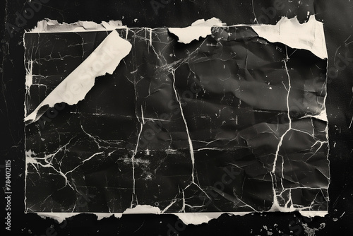 paper crumpled black old empty aged, cardboard, folded edges, rough grunge shabby texture