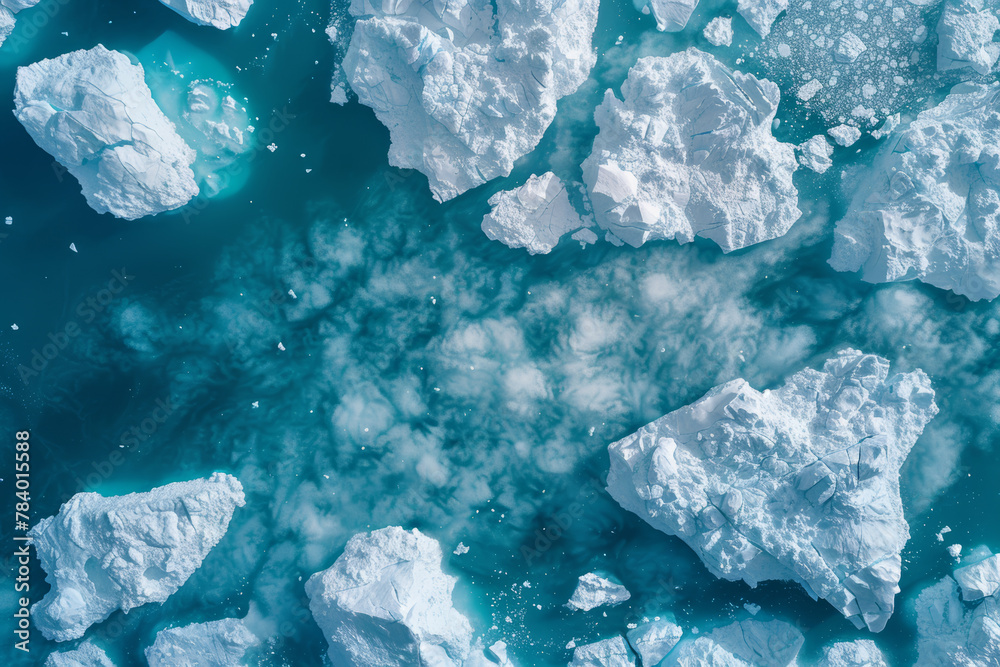 A large body of water with a lot of ice and snow. The ice is scattered throughout the water, with some pieces floating on the surface and others submerged. Scene is cold and desolate A large body of water with a lot of ice and snow. The ice is scattered throughout the water, with some pieces floating on the surface and others submerged. Scene is cold and desolate