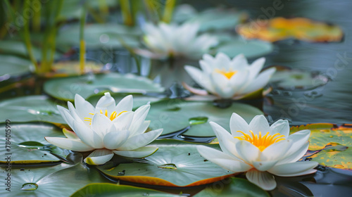 Water Lilies on Tranquil Pond