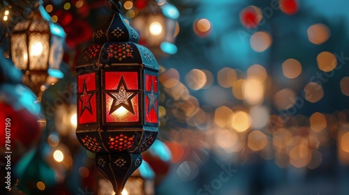 Close Up of Lantern With Background Lights